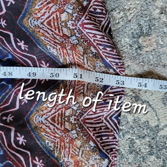 Maxi DRESS Seventh Avenue Multi Color Long, Flowy, Flutter Sleeves Size 16 - Picture 11 of 11